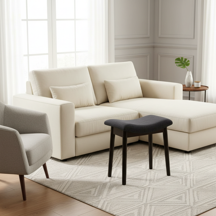 Vanity Stool Vanity Chair 18 Inch-  Stool Chair Wood Legs, Modern Piano Bench Makeup and Foot Stool for Bedroom. - gallery 2