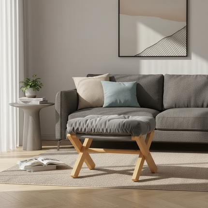 Household Small Stool Short Living Room Coffee Table Solid Wood Small Bench Leg Sofa Foot Suppot Door Shoes Changing Short Stool - gallery 2