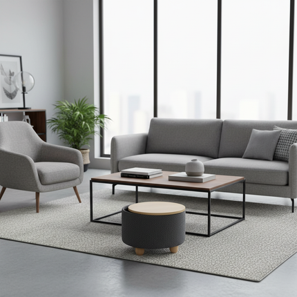 WOLTU Foldable Ottoman Storage Pouf Upholstered Stool with Lid Pine Legs Space Saving for Living Room Bedroom Home Decal - gallery 2