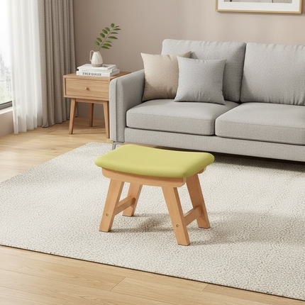 Cloth Small Stool Creative Household Shoe Stool Tea Table Stool Living Room Wood Solid Bench Modern Simple Sofa - gallery 2