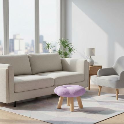 Wooden Small Foot Stool Non Slip Foot Rest Under Desk Footrest Ottoman Soft Stool for Playroom Apartment Porch Bedroom - gallery 2