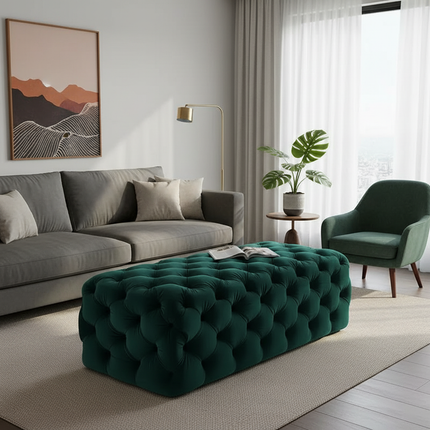 Nordic Multi-color Velvet Stools Living Room Furniture Resting Ottomans Home Entrance Bench Bedroom Bed End Shoe Changing Stool - gallery 2