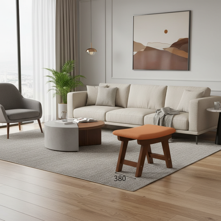 Cloth Small Stool Creative Household Shoe Stool Tea Table Stool Living Room Wood Solid Bench Modern Simple Sofa - gallery 2