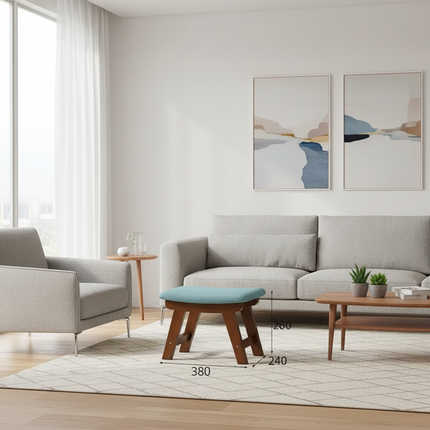 Cloth Small Stool Creative Household Shoe Stool Tea Table Stool Living Room Wood Solid Bench Modern Simple Sofa - gallery 2