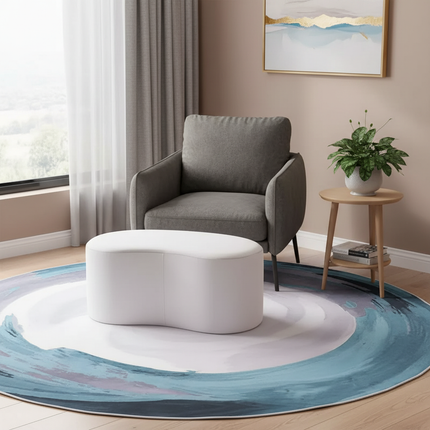 Luxury Stool INS Lamb Changing Wool Foot Stool Bedroom Pouf Nordic Shoe Ottoman Creative Design Living Room Floor Sofa Bench - gallery 2