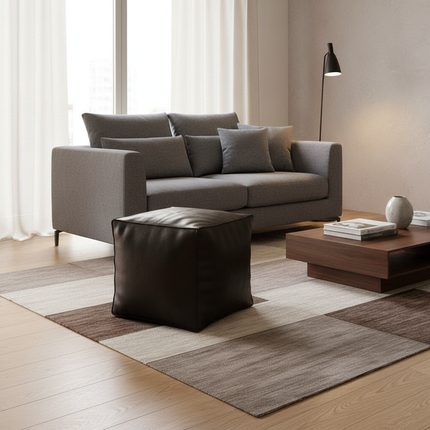 Foot Rest Non-Slip Storage Stool Large Capacity Waterproof Unstuffed Cushion Cover Stackable Thicken Leather Pouf Shoe-changing - gallery 2