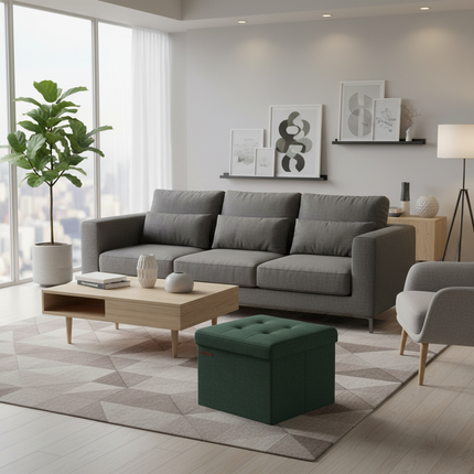 SONGMICS 41cm Bench with Storage Folding Seat Chest Storage Box Footstool Base - gallery 2