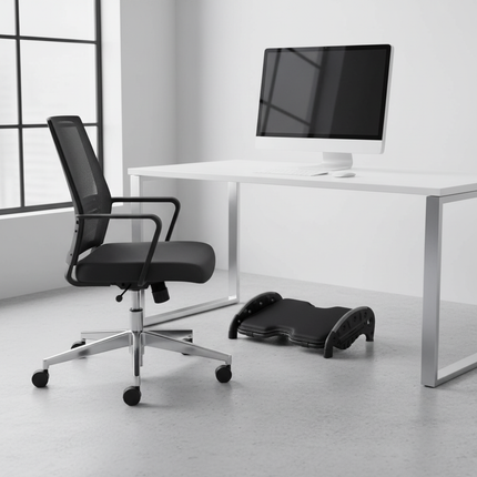 Under Desk Foot Rest Stool at Work with Removable Soft Warm Foam Cushion Ergonomic Foot Stool with Massage Texture Sturdy Office - gallery 2