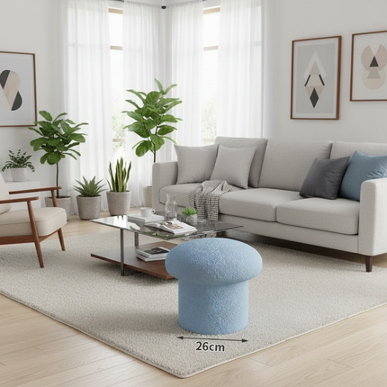 Nordic Ottomans Lovely Mushroom Fabric Art Makeup Stool Creativity Bedroom Step Round Stools Bedroom Furniture Foot Stool Pouf - gallery 2