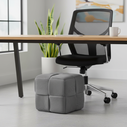 Foot Rest Soft and Comfortable Square Corduroy Woven Design Sofa Stool - gallery 2