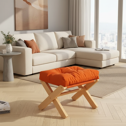 Household Small Stool Short Living Room Coffee Table Solid Wood Small Bench Leg Sofa Foot Suppot Door Shoes Changing Short Stool - gallery 2