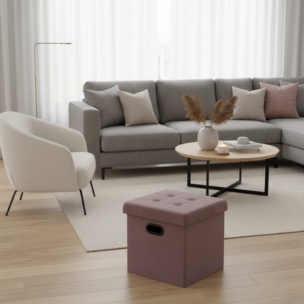 1PC Faux Leather White/Black Footstool Cube Chest Ottoman Pouf Footrest with Storage Foldable Stool Storage Box Home Seat Bench - gallery 2