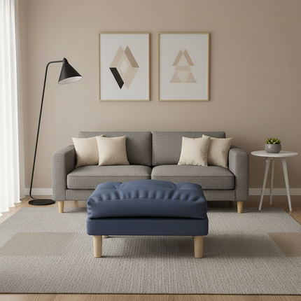 ‌Ergonomic Ottoman Footrest - Adjustable Height Sofa Stool with Memory Foam Leg Rest & Shoe Bench Storage Solution‌ - gallery 2