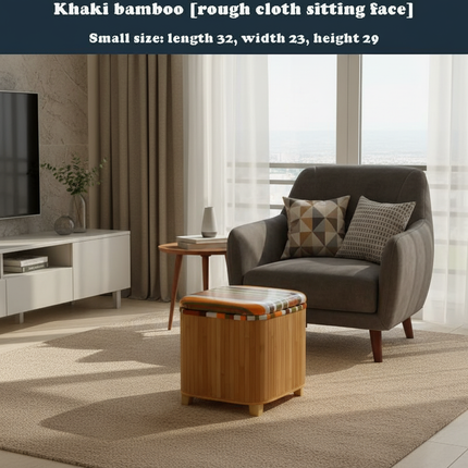 Japanese Solid Wood Small Square Stool with Storage Box Sundries Toys Organizer Household Hallway Shoes Change Footstool Ottoman - gallery 2