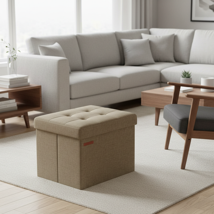 SONGMICS 41cm Bench with Storage Folding Seat Chest Storage Box Footstool Base - gallery 2