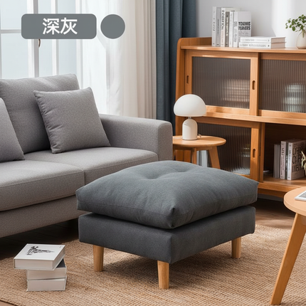 Soft Velvet Solid Wood Bed-End Bench  Durable Nordic Sofa Footstool  Sturdy Living Room Ottoman  Versatile Square Footrest - gallery 2