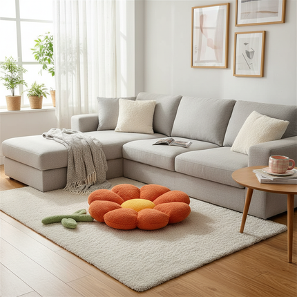 Ins Flower Pillow Office Chair Lumbar Back Cushion Cute Plush Sofa Throw Pillows Soft Elastic Decor Cushions Winter Oreiller - gallery 2