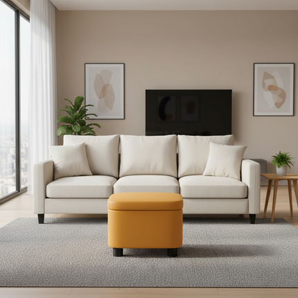 home Furniture Household Low Stool Living Room Coffee Table Sofa Stools Soft Bag Pier Ottoman Footrest With Storage Space Stool - gallery 2