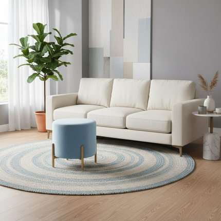 Customized Velvet Dressing Stool Golden Leg Tassel Makeup Bench Openable Ottoman Pouf for Home Fashionable Furniture - gallery 2