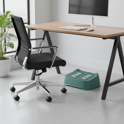 Footstool Under the Table Home Use Resting Legs Footrest Office Foot Pedal Stepping Board Office Comfort Footrest Creative Rolle - gallery 2