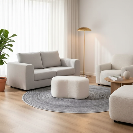 Luxury Stool INS Lamb Changing Wool Foot Stool Bedroom Pouf Nordic Shoe Ottoman Creative Design Living Room Floor Sofa Bench - gallery 2