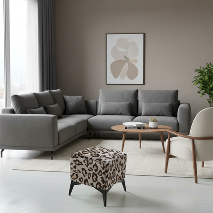 ‌Faux Leather Ottoman, Plush Entryway Bench, Velvet Square Stool, Minimalist Footrest for Bedroom/Balcony with Non-Skid Base - gallery 2