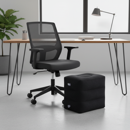 PVC Inflatable Travel Pillow Foot Rest Pillow Stool  Kids Airplane Bed Car Bus Adjustable Three Layers Height Adult Flight Foot - gallery 2