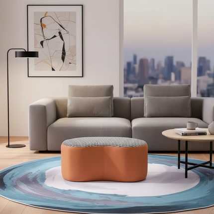 Luxury Stool INS Lamb Changing Wool Foot Stool Bedroom Pouf Nordic Shoe Ottoman Creative Design Living Room Floor Sofa Bench - gallery 2