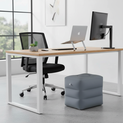 PVC Inflatable Travel Pillow Foot Rest Pillow Stool  Kids Airplane Bed Car Bus Adjustable Three Layers Height Adult Flight Foot - gallery 2