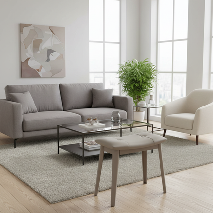 Vanity Stool Vanity Chair Saddle Cushion Ottoman Stool Chair with Solid Wood Legs, Modern Piano Bench Makeup and Foot Stool - gallery 2