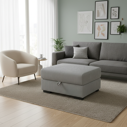 Comanlai Large Storage Ottomans,Modern Footrest with Storage space,Small Stool,Single Seat Sofa Chair,Corduroy Fabric - gallery 2