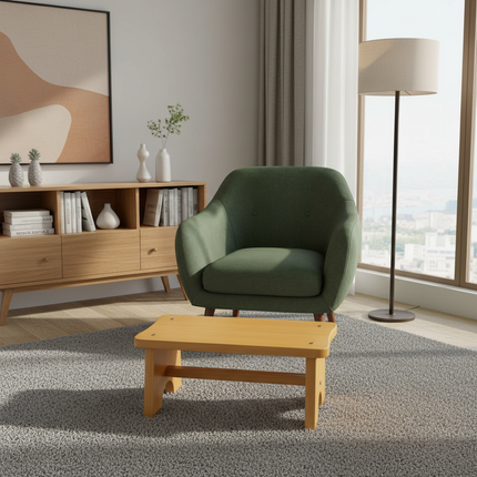 Bamboo Made Foot Stool for Bedside Vintage Step Stool Mini Get Up Anti Slip for Bedroom Bathroom Kitchen - gallery 2