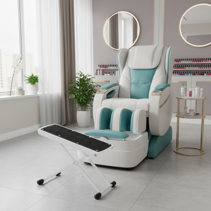 Folding Foot Rest 6-Height Adjustable Single Footstool Beauty Salons Home Pedicures Toe Nail Bath Beauty Tool Lazy Furnishings - gallery 2