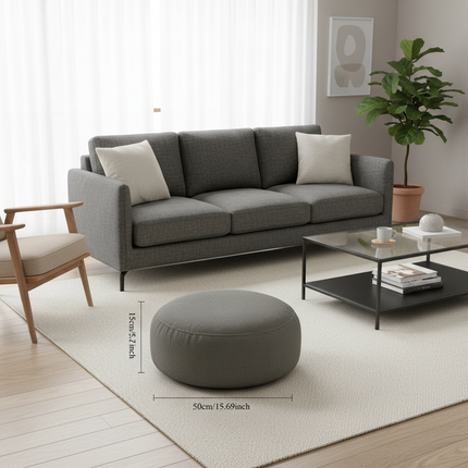 Fabric Removable and Washable Round Floor Futon Seat Pouf Ottoman Foot Rest  Window Living Room Tatami Low Stool Pedal - gallery 2