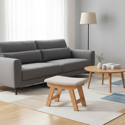 Cloth Small Stool Creative Household Shoe Stool Tea Table Stool Living Room Wood Solid Bench Modern Simple Sofa - gallery 2
