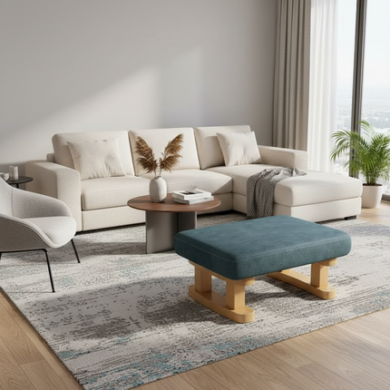 Colorful Small Wooden Stool with Non-Slip Pad Footrest Seat Square Household Living Room Hallway Sofa Tea Stools - gallery 2