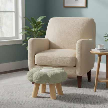 Wooden Small Foot Stool Non Slip Foot Rest Under Desk Footrest Ottoman Soft Stool for Playroom Apartment Porch Bedroom - gallery 2