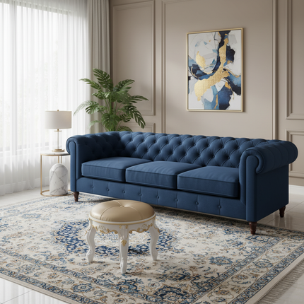 Retro Carved Small Stool Luxury Leather Cushion Creative Low Seat Elegant Room Sofa Chair Stylish Seating Decorative Footrest - gallery 2