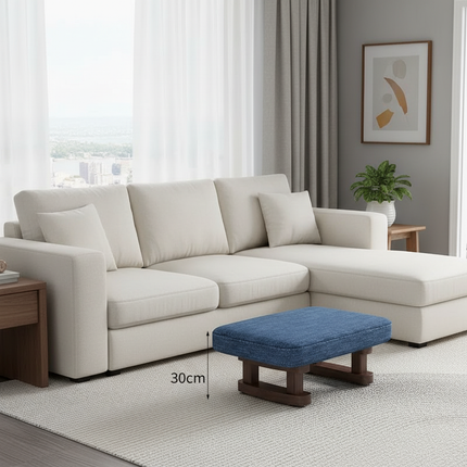 Colorful Small Wooden Stool with Non-Slip Pad Footrest Seat Square Household Living Room Hallway Sofa Tea Stools - gallery 2