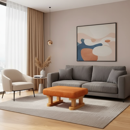 Colorful Small Wooden Stool with Non-Slip Pad Footrest Seat Square Household Living Room Hallway Sofa Tea Stools - gallery 2