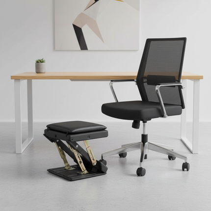 Adjustable Footrest 4-Level Height Removable Pad Ergonomic Design Universal Car Home Office Travel Portable Anti-Slip Footstool - gallery 2