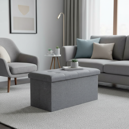 WOLTU Functional Storage Foot Stool Ottoman Bench Folding Chest Storage Cube Colorful Storage Box Upholstered Seat Removable Lid - gallery 2