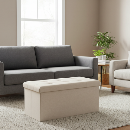 WOLTU Functional Storage Foot Stool Ottoman Bench Folding Chest Storage Cube Colorful Storage Box Upholstered Seat Removable Lid - gallery 2