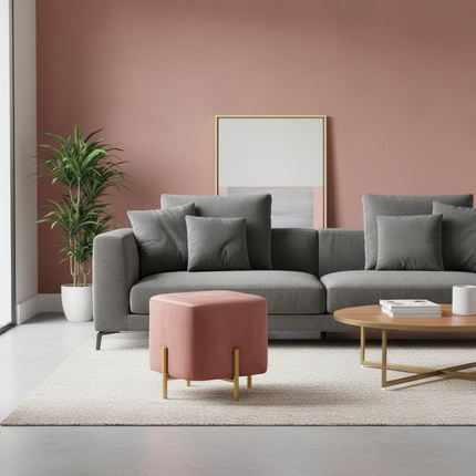 Customized Velvet Dressing Stool Golden Leg Tassel Makeup Bench Openable Ottoman Pouf for Home Fashionable Furniture - gallery 2