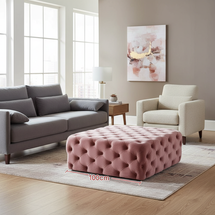 Nordic Living Room Ottoman Round Button Velvet Shoe Changing Stool Apartment Living Room Light Luxury Home Small Makeup Stool - gallery 2