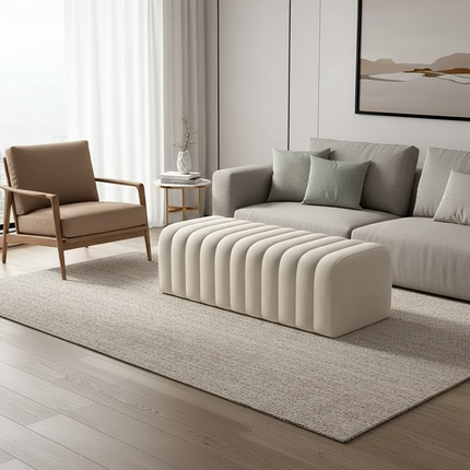 Bed end stool, bed bed, sofa, bedroom, simple long strip shoe changing stool, dressing room, design sense, sofa stool - gallery 2