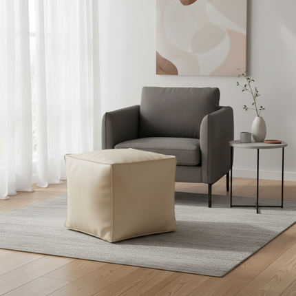 Foot Rest Non-Slip Storage Stool Large Capacity Waterproof Unstuffed Cushion Cover Stackable Thicken Leather Pouf Shoe-changing - gallery 2