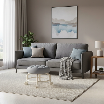 Universal wheel stool household pulley 360 degree rotation children's footstool small round stool - gallery 2