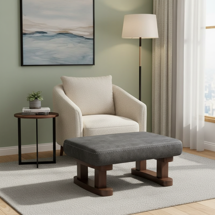 Colorful Small Wooden Stool with Non-Slip Pad Footrest Seat Square Household Living Room Hallway Sofa Tea Stools - gallery 2