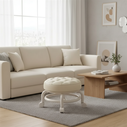 Premium Rolling Child Stool – Multi-Functional Shoe Changing Seat With Universal Wheels. Space-Saving & Stylish - gallery 2